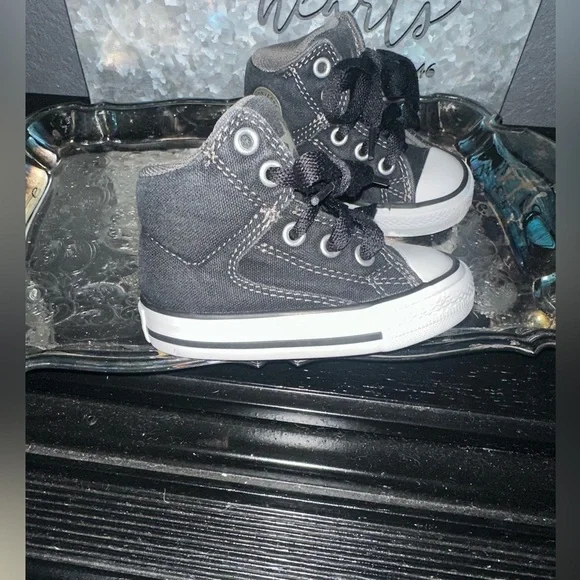 CONVERSE All Star Chuck Taylor Size 4 Tops Black Canvas Shoes - Picture 4 of 6